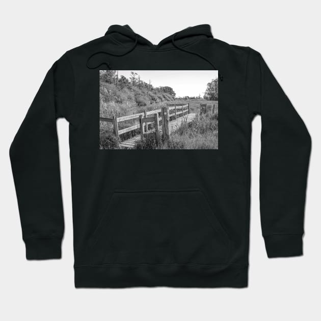 Wooden bridge in the Norfolk countryside Hoodie by yackers1